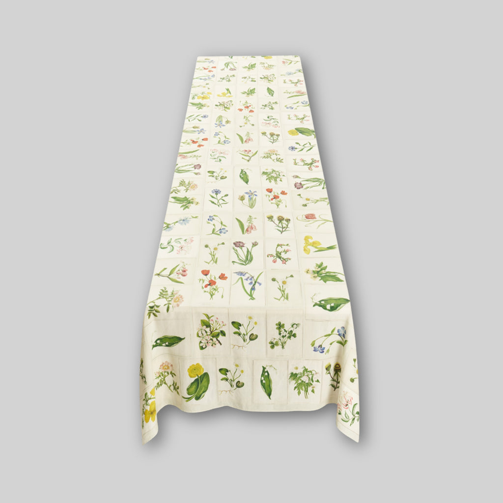 Summerill & Bishop Botanical Tiles Linen Tablecloth