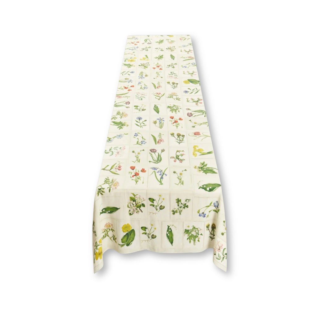 Summerill & Bishop Botanical Tiles Linen Tablecloth