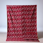 Vintage Indian Kantha Quilt, Crimson & Turquoise