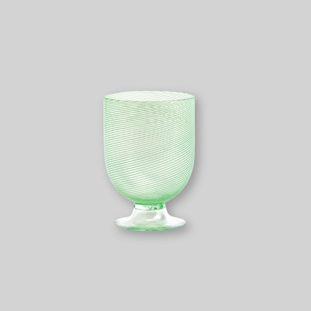 Murano Glass Stemmed Tumbler, Pale Green