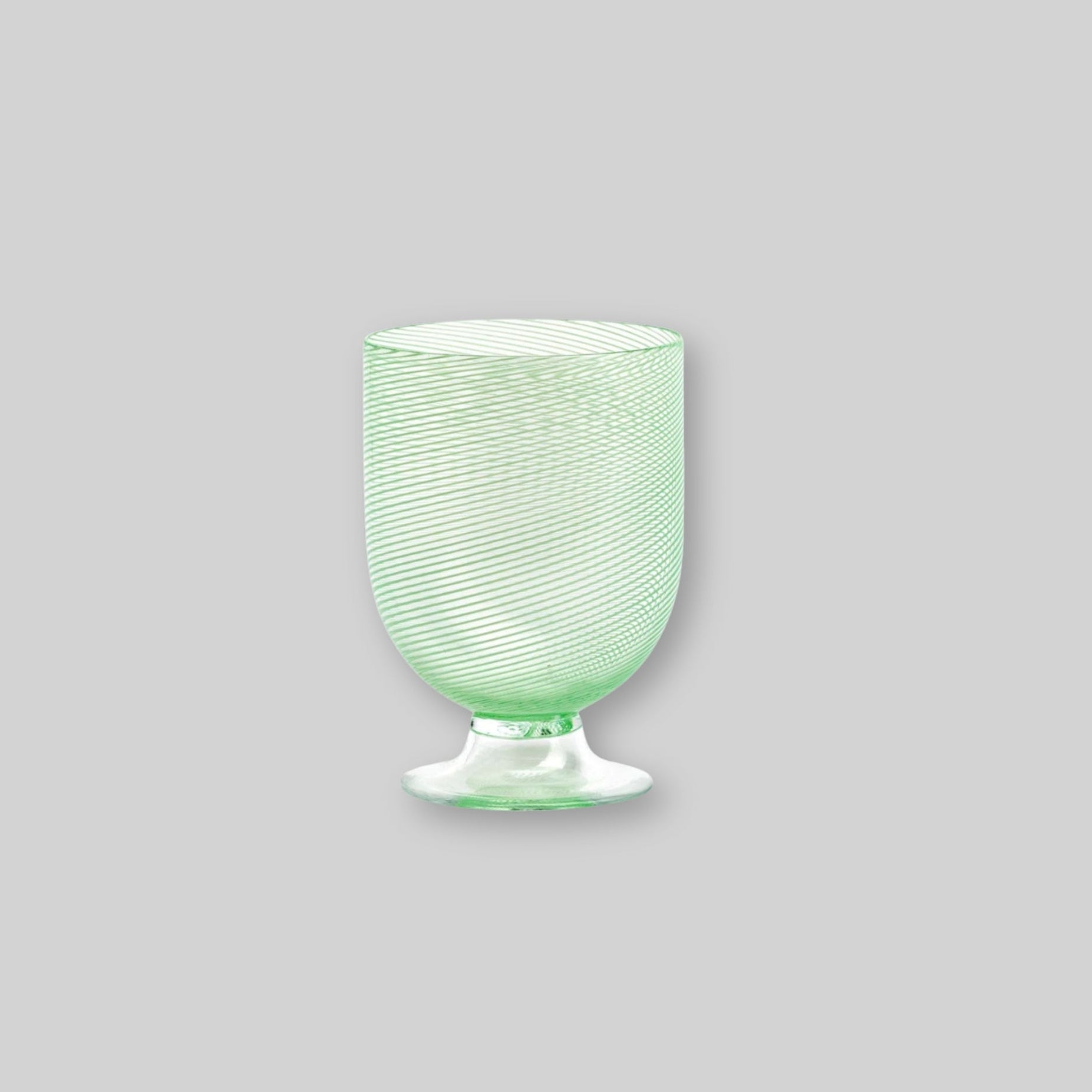 Murano Glass Stemmed Tumbler, Pale Green