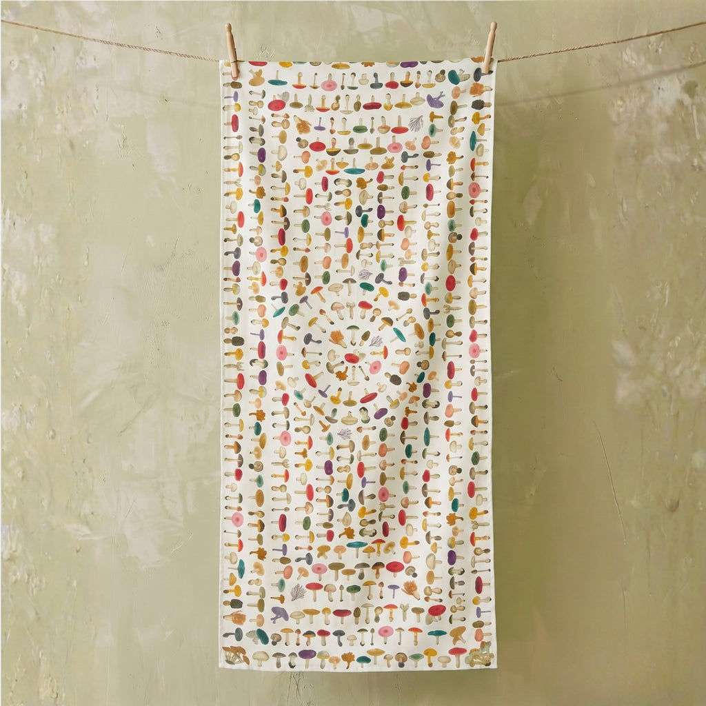 Summerill & Bishop x John Derian White Fungi Mushroom Linen Tablecloth