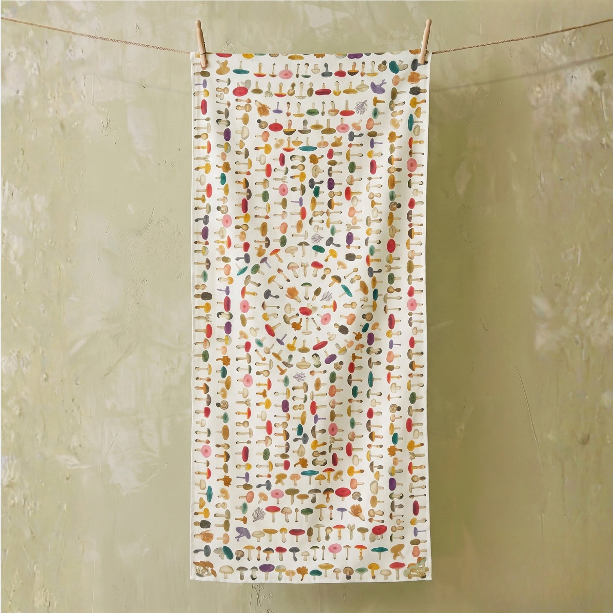 Summerill & Bishop x John Derian White Fungi Mushroom Linen Tablecloth