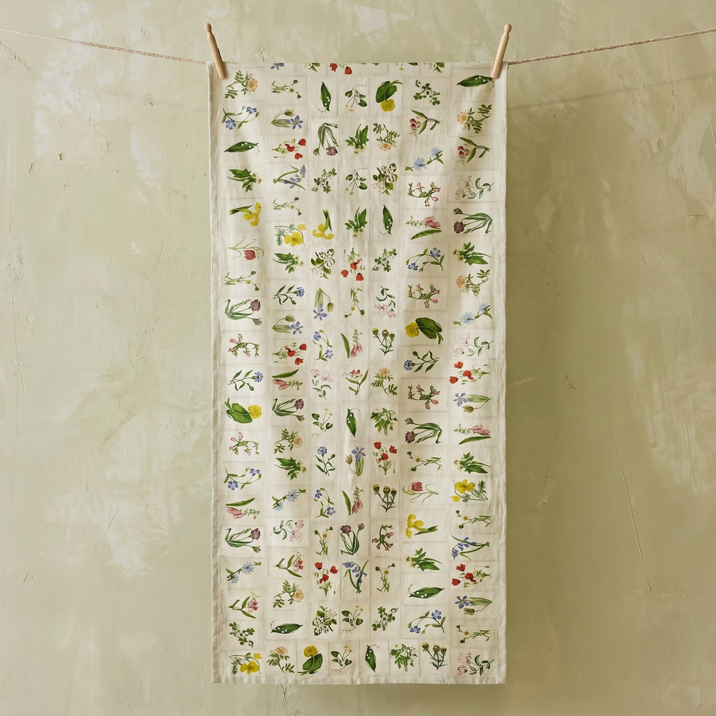 Summerill & Bishop Botanical Tiles Linen Tablecloth