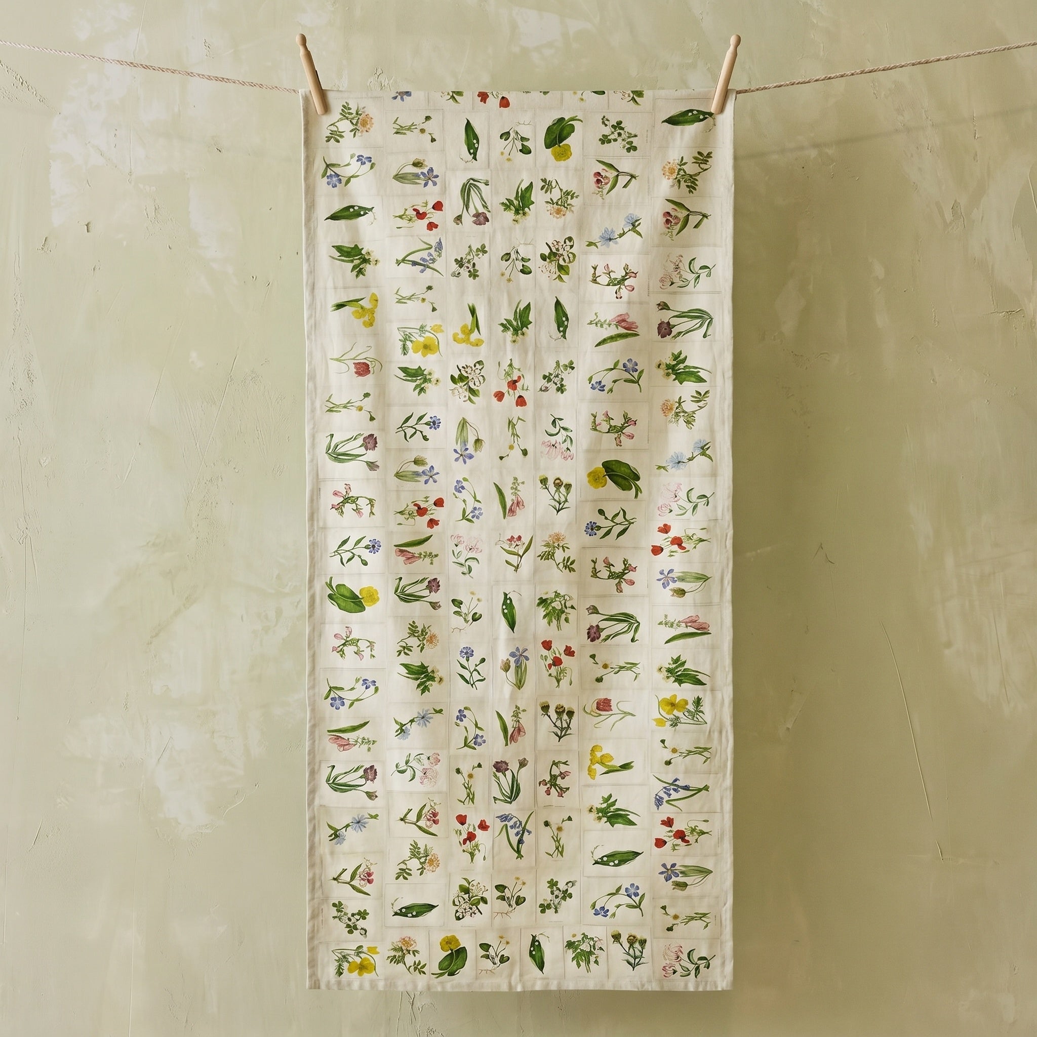 Summerill & Bishop Botanical Tiles Linen Tablecloth