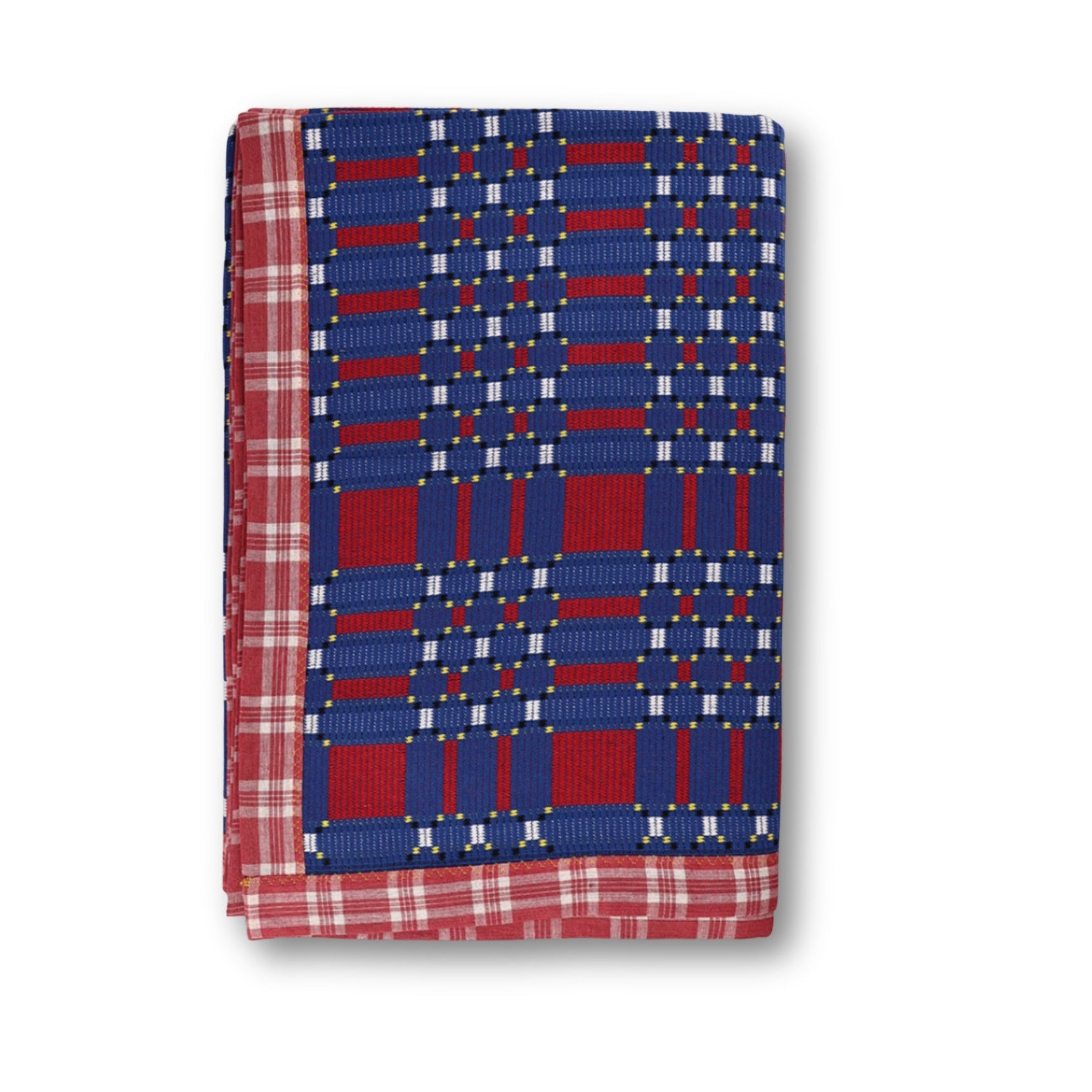 Cotton Jacquard Blanket in Read, Write & Blue