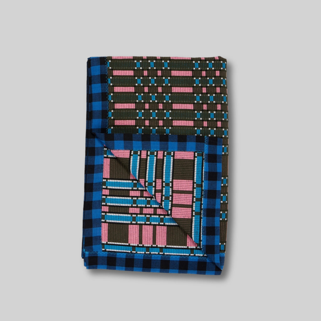 Cotton Jacquard Blanket in Blossom Midnight Moss
