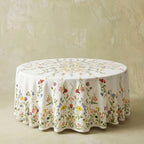 Summerill & Bishop x John Derian Botanical Wildflower Round Linen Tablecloth