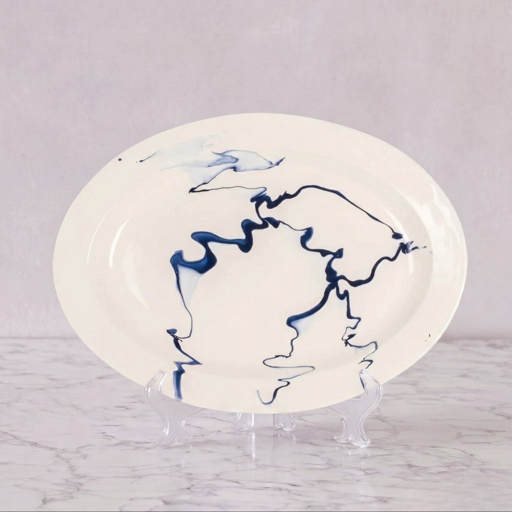 Christopher Spitzmiller Oval Platter, Delft Blue