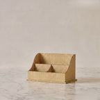 Block-Printed Letter Holder, Yellow Pinstripe