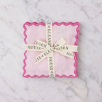 Set of 4 Pink Linen Cocktail Napkins