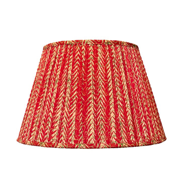 14" Lamp Shade in Hand-Blocked Silk, Flame Stitch