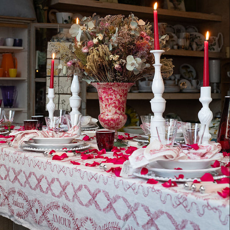 Summerill & Bishop Amour Bonheur Linen Tablecloth
