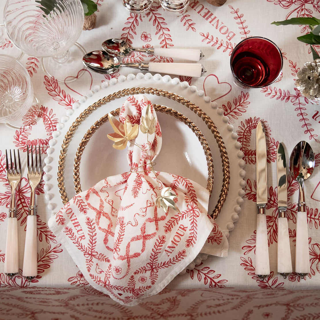 Summerill & Bishop Amour Bonheur Linen Napkins