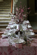 Summerill & Bishop Blossom Linen Napkin in White & Pink