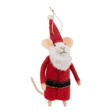 Santa Coat Felt Mouse Ornament