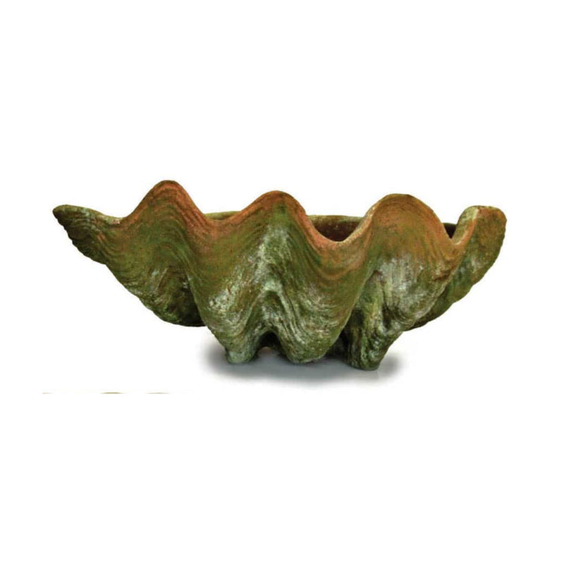 Large Aged Terracotta Clam Shell