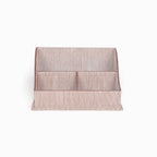 Block-Printed Letter Holder, Brown Pinstripe