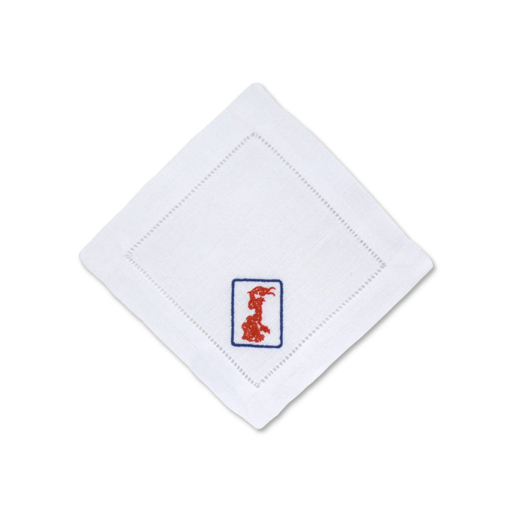 Set of Five Mahjong Cocktail Napkins