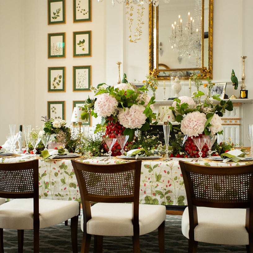 Summerill & Bishop Fraises des Bois Linen Tablecloth