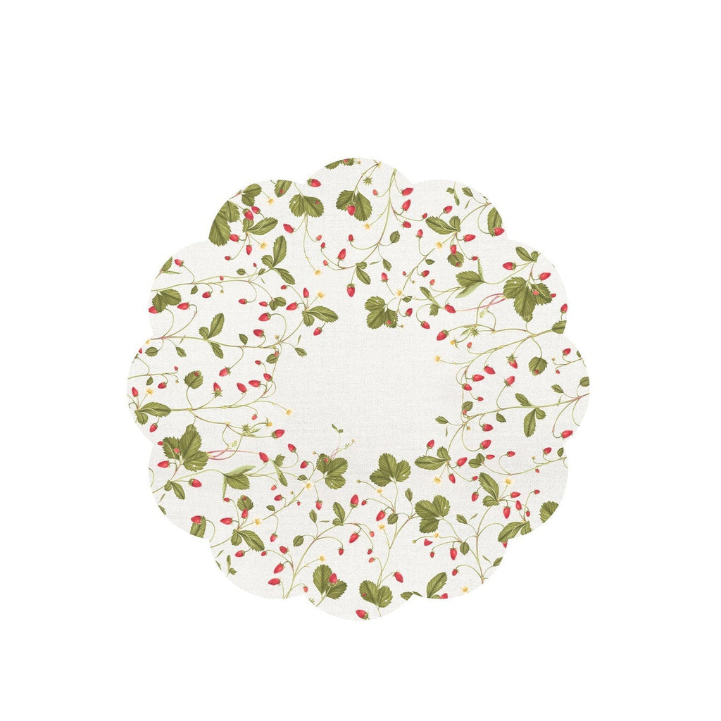 Summerill & Bishop Fraises des Bois Cork-Backed Scalloped Placemats