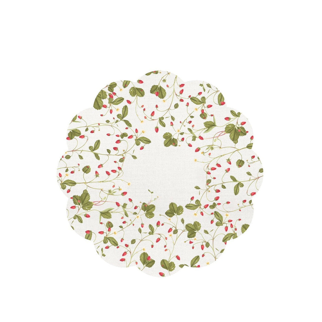 Summerill & Bishop Fraises des Bois Cork-Backed Scalloped Placemats