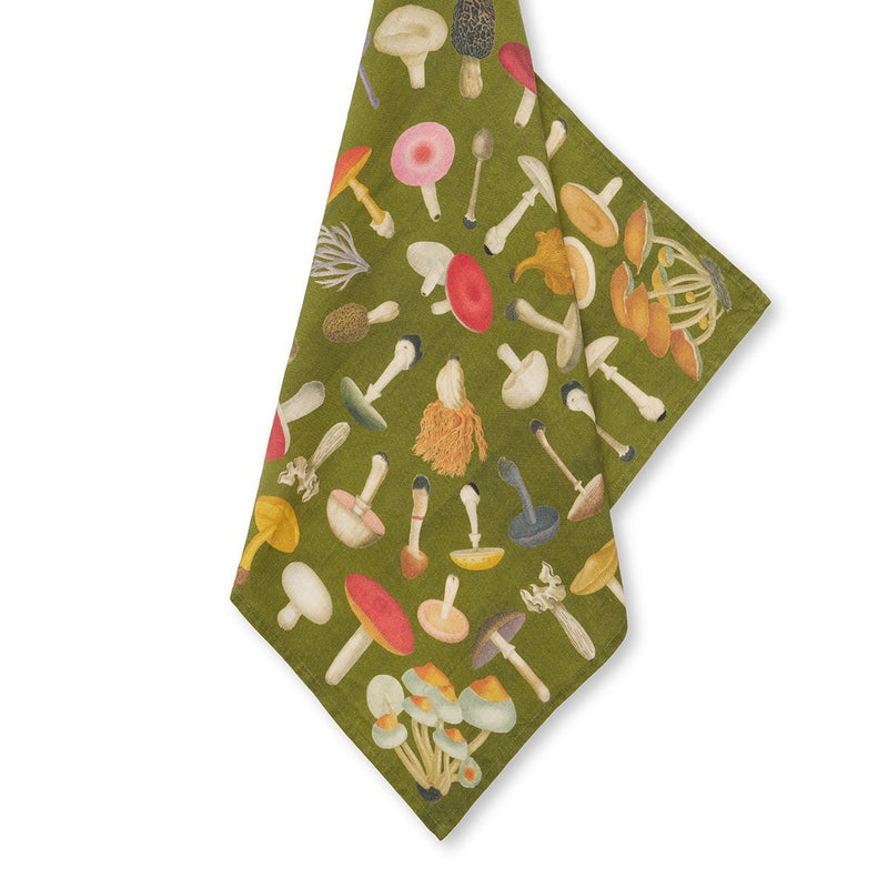 Summerill & Bishop x John Derian Green Fungi Mushroom Linen Napkin