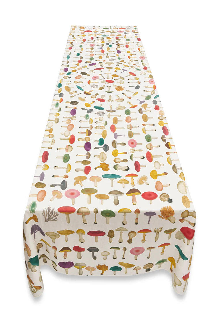 Summerill & Bishop x John Derian White Fungi Mushroom Linen Tablecloth