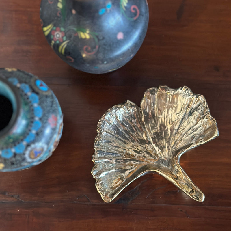 High Polished Bronze Ginkgo Dish