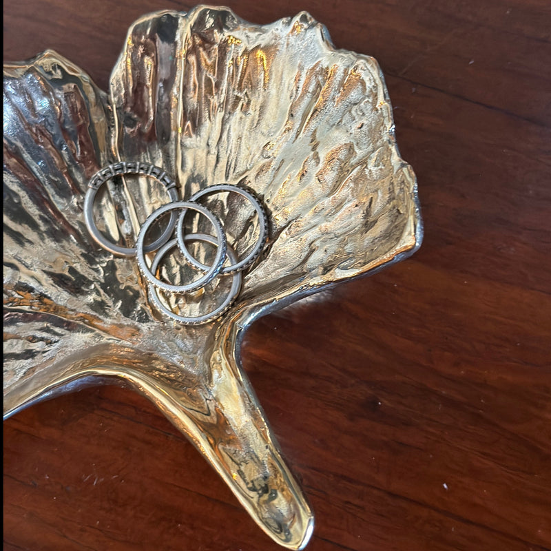 High Polished Bronze Ginkgo Dish