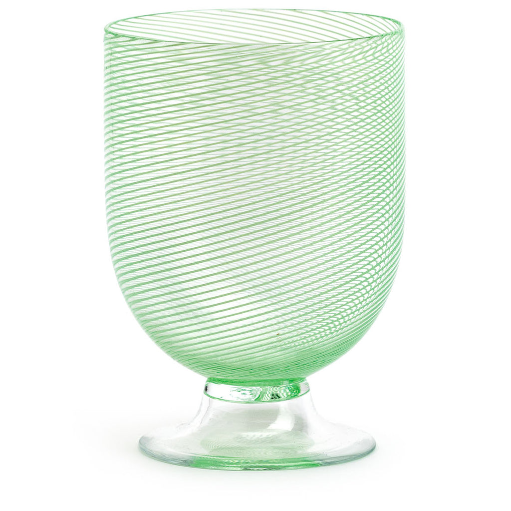 Murano Glass Stemmed Tumbler, Pale Green