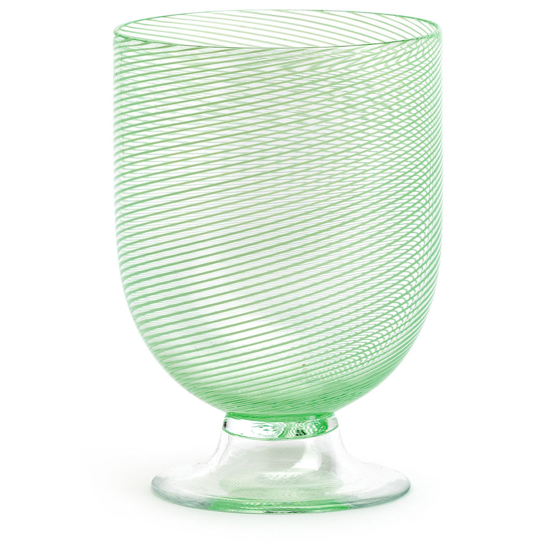 Murano Glass Stemmed Tumbler, Pale Green