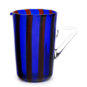 Murano Glass Pitcher, Blue & Amber