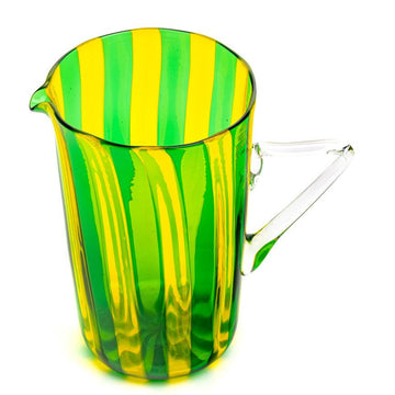 Murano Glass Pitcher, Green & Yellow