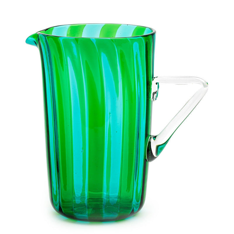 Murano Glass Pitcher, Marine Green & Green