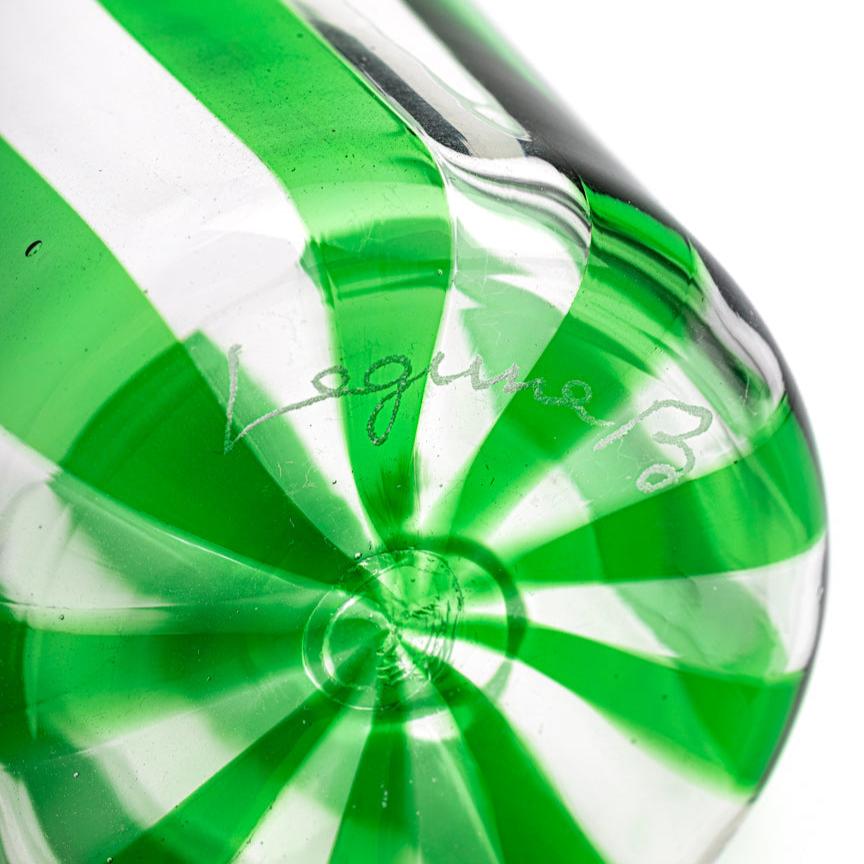 Murano Glass Tumbler, Green & Clear