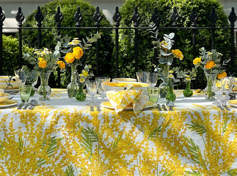 Summerhill & Bishop Mimosa Linen Tablecloth