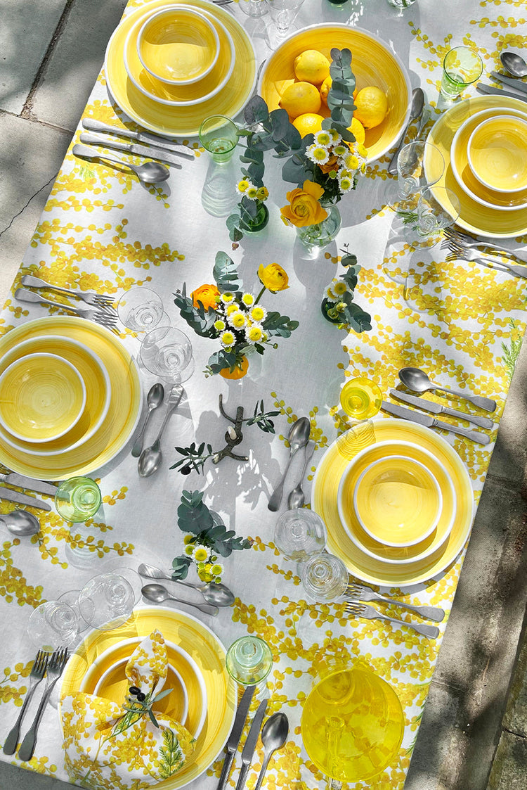 Summerhill & Bishop Mimosa Linen Tablecloth