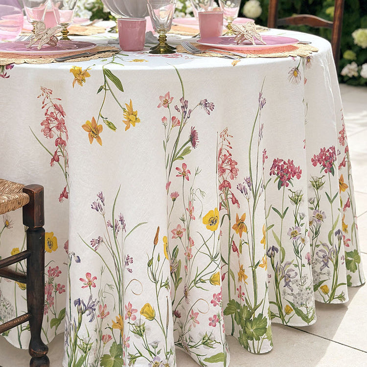 Summerill & Bishop Our June Round Linen Tablecloth
