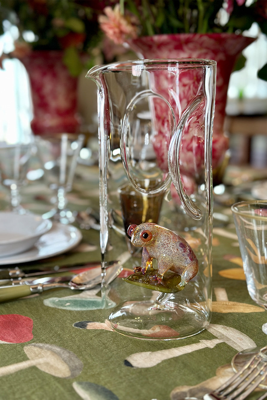 Summerill & Bishop x John Derian Green Fungi Mushroom Linen Tablecloth