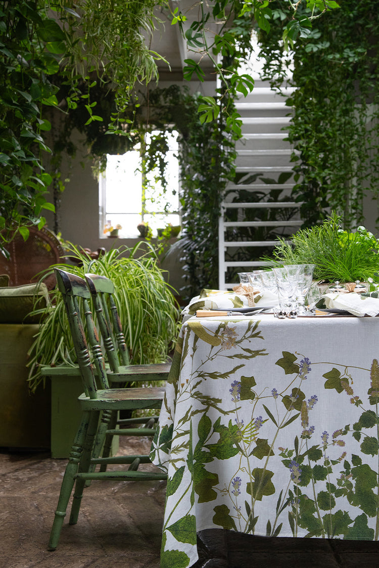 Summerill & Bishop Herb Garden Linen Tablecloth