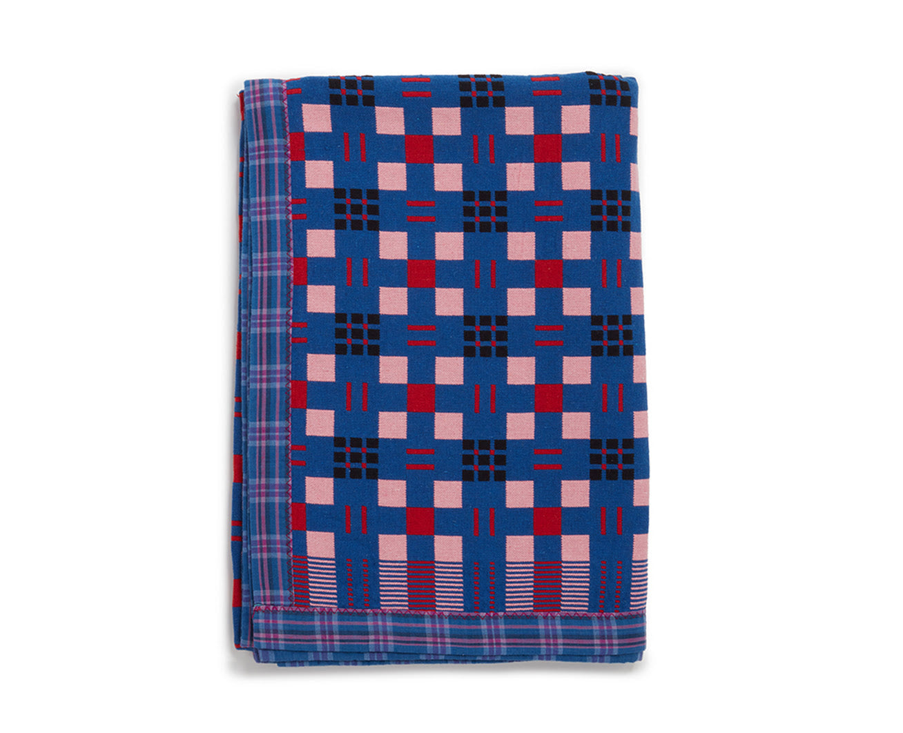 Cotton Jacquard Blanket in Cornflower Rouge Intense