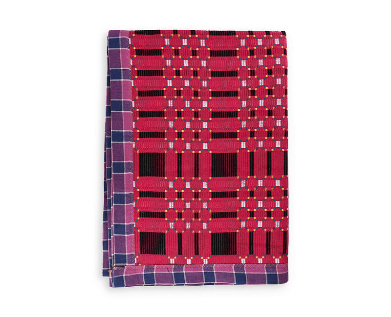 Hand-Blocked Blanket in Raspberry Intension