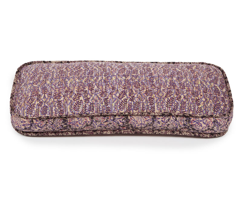 Hand-blocked Pillow in Lavender Twilight Tulip, Long Rectangle