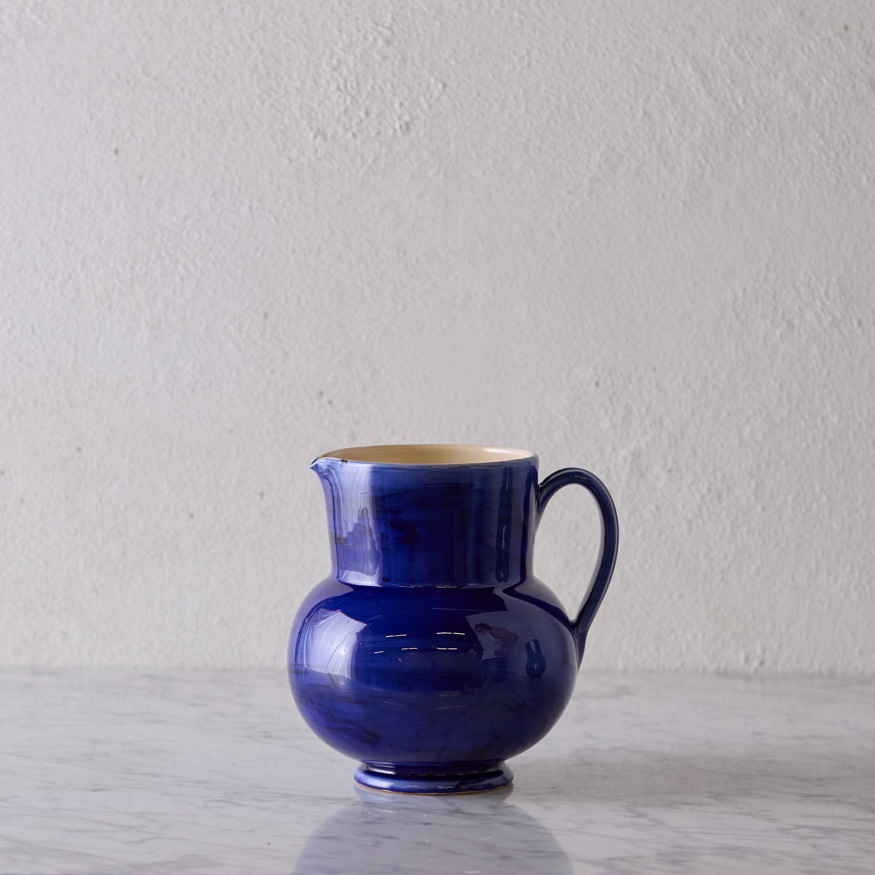 Apulian Pitcher in Blue Marble Glaze