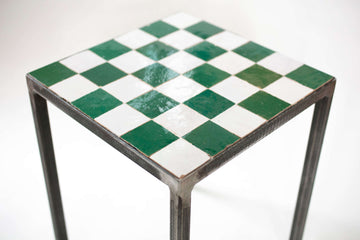 Mosaic Tile Cocktail Table, Green and White