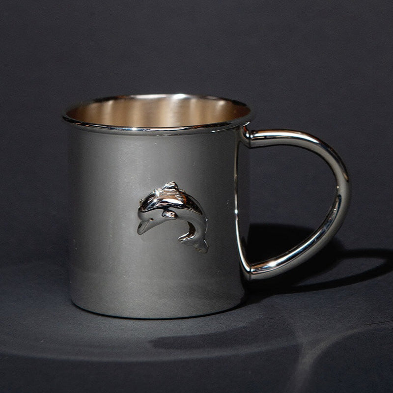 Sterling Silver Dolphin Baby Cup