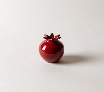 Glazed Terra Cotta Pomegranate, Small Red