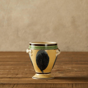 Mochaware Urn Vase, Yellow