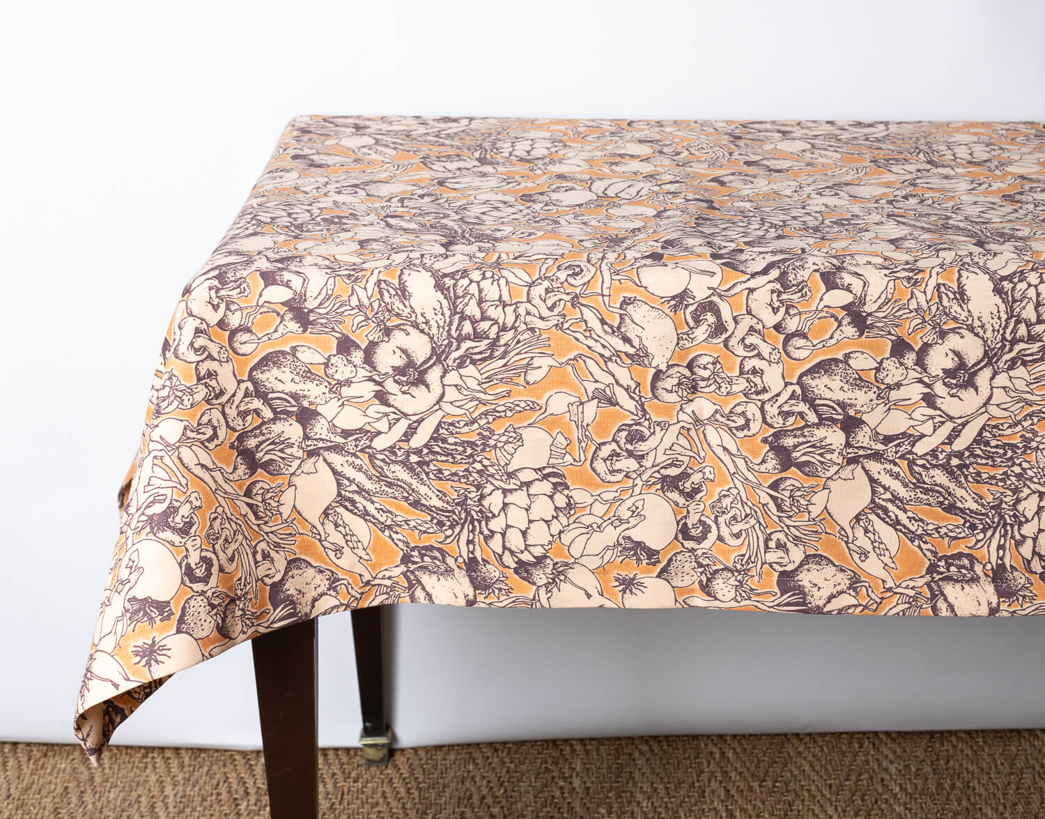 Linen Tablecloth in "Potager," Rust